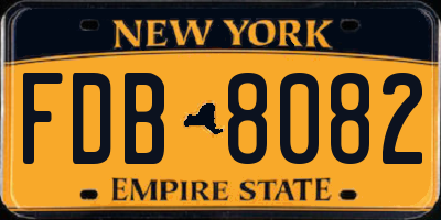 NY license plate FDB8082