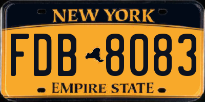 NY license plate FDB8083