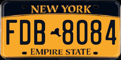 NY license plate FDB8084