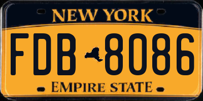 NY license plate FDB8086