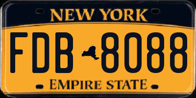 NY license plate FDB8088