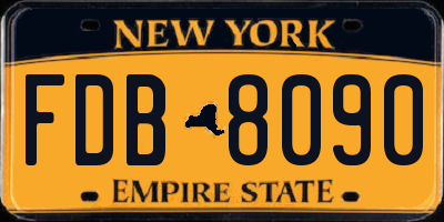 NY license plate FDB8090