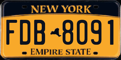 NY license plate FDB8091