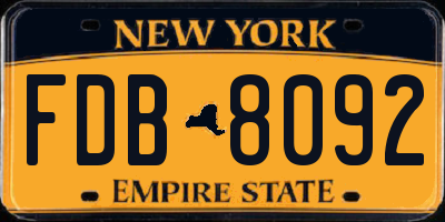 NY license plate FDB8092