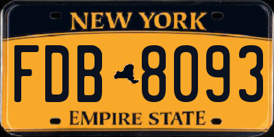 NY license plate FDB8093