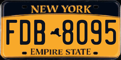 NY license plate FDB8095