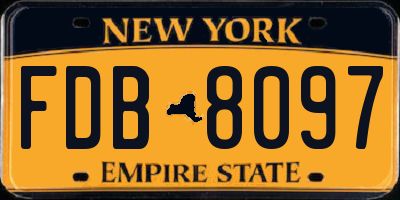 NY license plate FDB8097