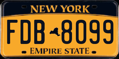 NY license plate FDB8099