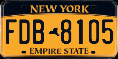 NY license plate FDB8105