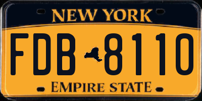 NY license plate FDB8110