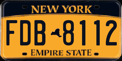 NY license plate FDB8112