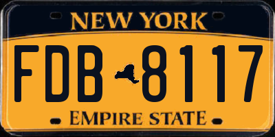 NY license plate FDB8117