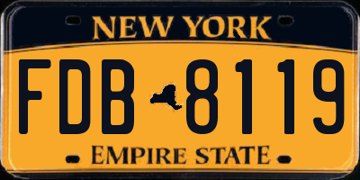 NY license plate FDB8119