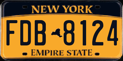 NY license plate FDB8124