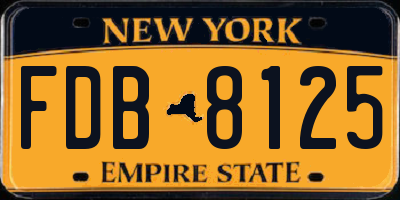 NY license plate FDB8125