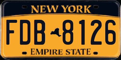 NY license plate FDB8126