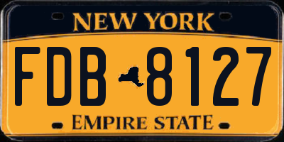 NY license plate FDB8127