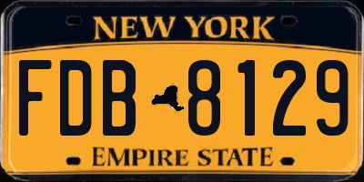NY license plate FDB8129
