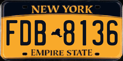 NY license plate FDB8136