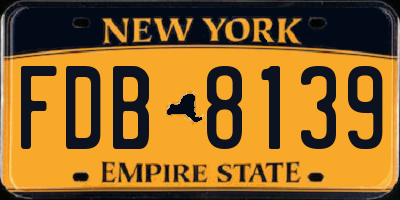 NY license plate FDB8139