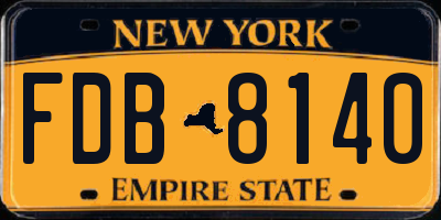 NY license plate FDB8140