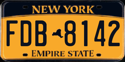 NY license plate FDB8142