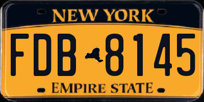 NY license plate FDB8145