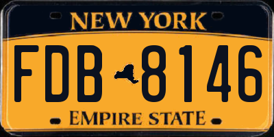 NY license plate FDB8146