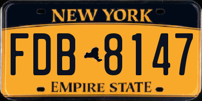 NY license plate FDB8147