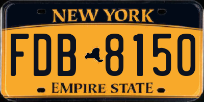 NY license plate FDB8150