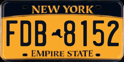 NY license plate FDB8152