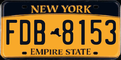 NY license plate FDB8153