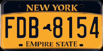 NY license plate FDB8154