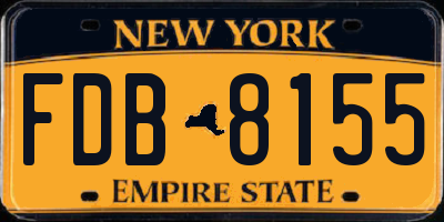 NY license plate FDB8155