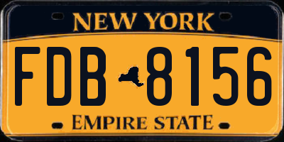 NY license plate FDB8156