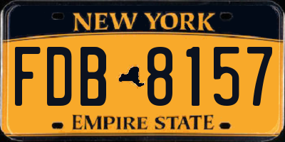 NY license plate FDB8157