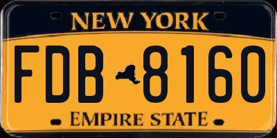 NY license plate FDB8160