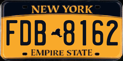 NY license plate FDB8162