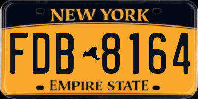 NY license plate FDB8164