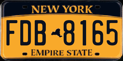 NY license plate FDB8165