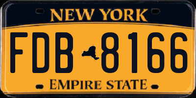 NY license plate FDB8166