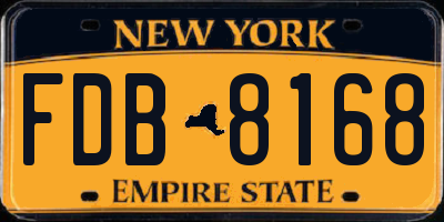 NY license plate FDB8168