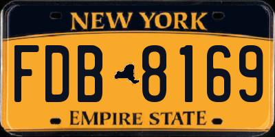 NY license plate FDB8169