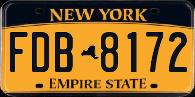 NY license plate FDB8172