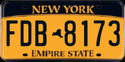 NY license plate FDB8173