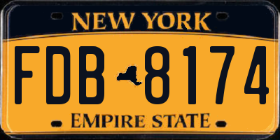 NY license plate FDB8174