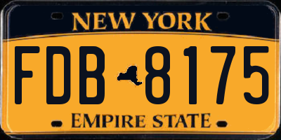 NY license plate FDB8175