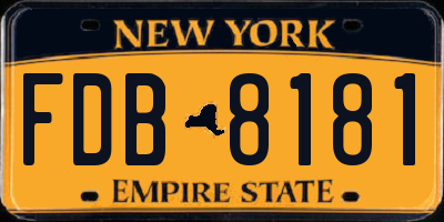 NY license plate FDB8181