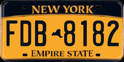 NY license plate FDB8182