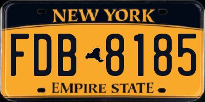 NY license plate FDB8185